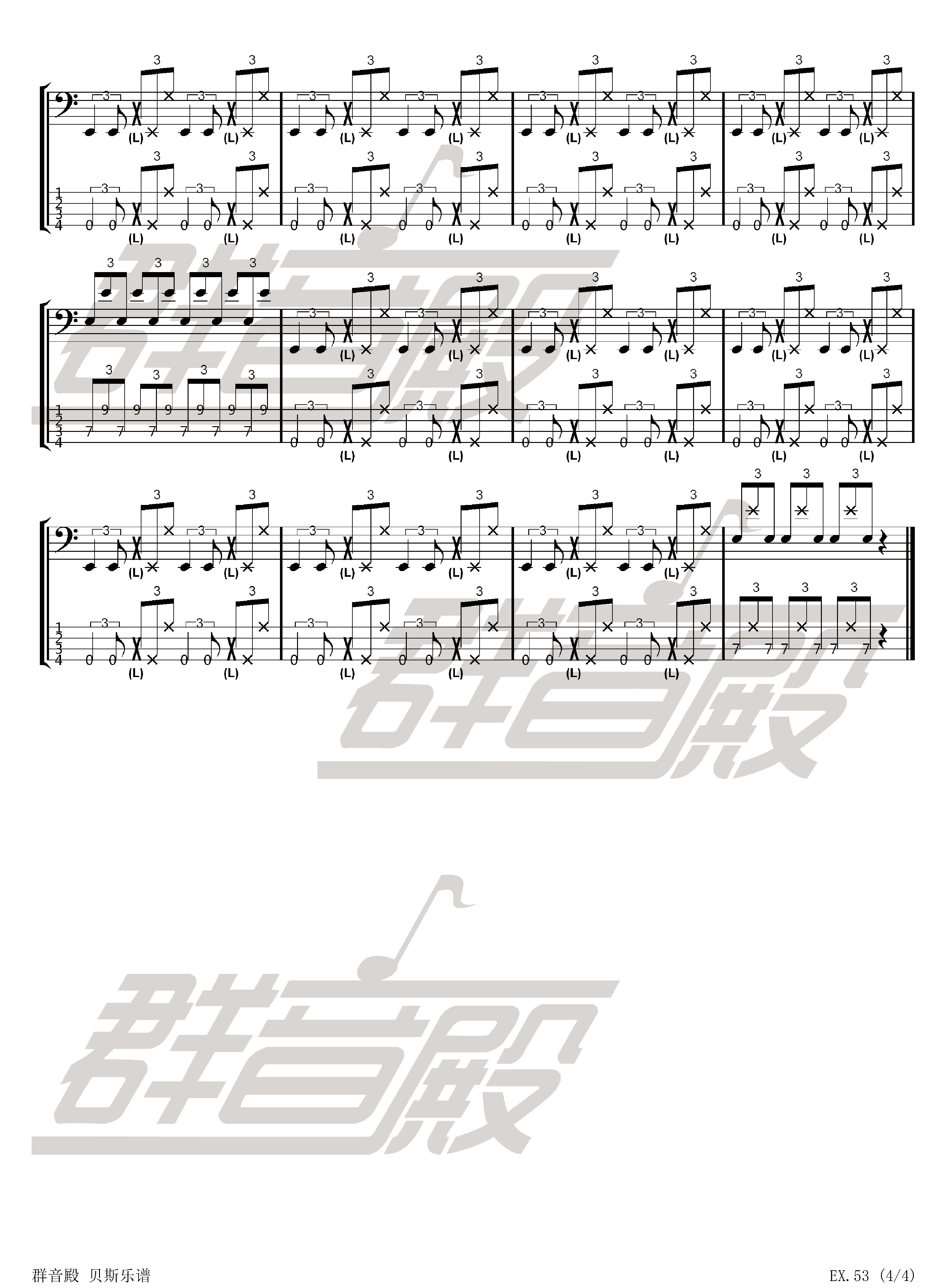 贝斯alixesbassslapex53贝斯谱群音殿视频乐谱